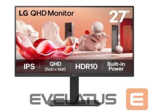 Monitoriai LG  | 27BA54QB-B | 27 " | IPS | QHD | 16:9 | 75 Hz | 5 ms | 2560 x 1440 pixels | 350 cd/m² | HDMI ports quantity 2 