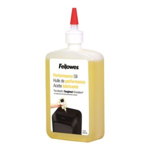 Biuro įrankiai Fellowes  | Shredder Oil 355 ml | For use with all  cross-cut and micro-cut shredders. Oil shredder each time wastebasket is emptied or a minimum of twice a month. Plastic squeeze bottle with extended nozzle ensures complete coverage
