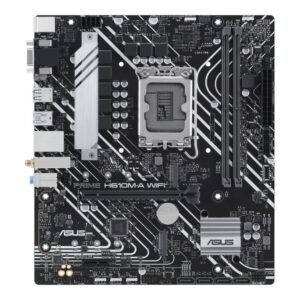 Intel protsessori emaplaat Asus  PRIME H610M-A WIFI | Processor family Intel H610 | Processor socket 1 x LGA1700 Socket | 2 DIMM slots - DDR5, non-ECC, unbuffered | Supported hard disk drive interfaces SATA-600, 1 x M.2 | Number of SATA connectors 4 