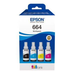 Tarvikud ja tarvikud EPSON  664 EcoTank 4-colour multipack |  C13T66464A |  664 EcoTank 4-colour multipack | Ink tank | Black, yellow, cyan, magenta 