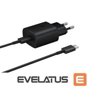 Adapteris Samsung  EP-TA800EBE + EP-DG980BBE Samsung 25W Travel Charger + USB-C/USB-C Data Cable Black (OOB Bulk)