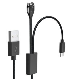 Cable Tactical - Tactical USB Charging and Data 2in1 Cable for Garmin Fenix 7 + USB-C 