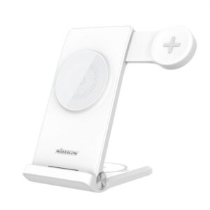 Adapter Nillkin - Nillkin PowerTrio 3in1 Wireless Charger MagSafe for Samsung Watch White