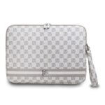 Aizmugurējais vāciņš DKNY - DKNY PU Leather Checkered Pattern and Stripe Laptop Sleeve 15/16" Beige 