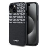 Back panel cover DKNY - DKNY PU Leather Repeat Pattern Card Pocket Case for iPhone 14 Black 