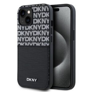 Back panel cover DKNY - DKNY PU Leather Repeat Pattern Card Pocket Case for iPhone 14 Black 