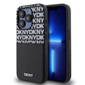 Back panel cover DKNY - DKNY PU Leather Repeat Pattern Card Pocket Case for iPhone 15 Pro Max Black 