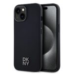 Aizmugurējais vāciņš DKNY - DKNY PU Leather Stack Logo Magsafe Case for iPhone 15 Black 