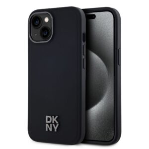 Back panel cover DKNY - DKNY PU Leather Stack Logo Magsafe Case for iPhone 15 Black 