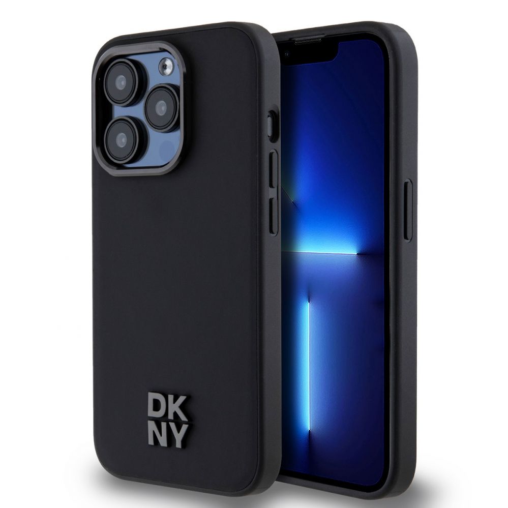 Back panel cover DKNY - DKNY PU Leather Stack Logo Magsafe Case for iPhone 15 Pro Black