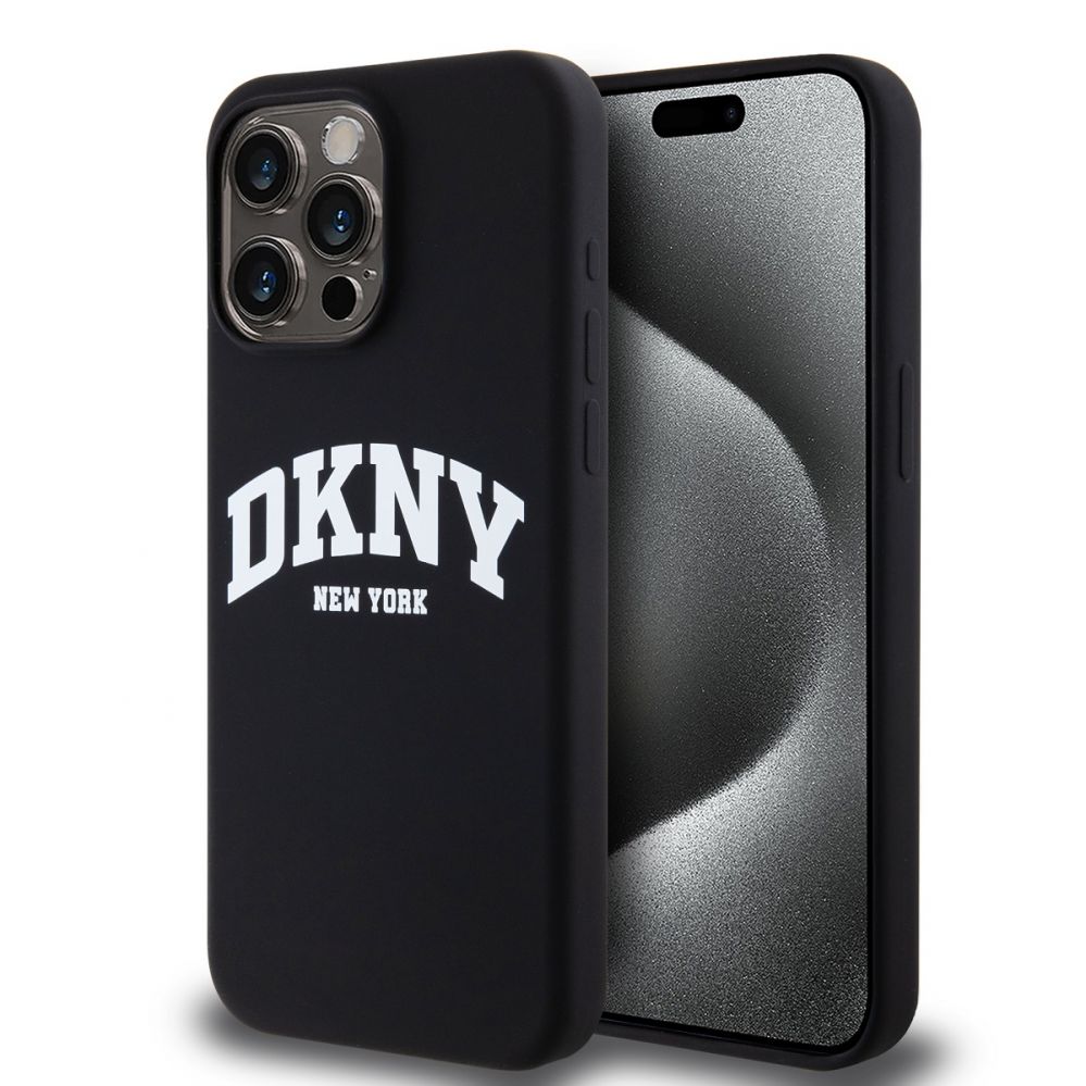 Back panel cover DKNY Apple DKNY Liquid Silicone Arch Logo MagSafe Case for iPhone 12/12 Pro Black