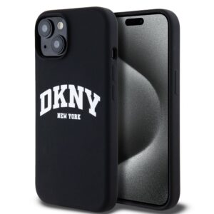Back panel cover DKNY Apple DKNY Liquid Silicone Arch Logo MagSafe Case for iPhone 14 Black 