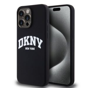 Back panel cover DKNY Apple DKNY Liquid Silicone Arch Logo MagSafe Case for iPhone 14 Pro Max Black 