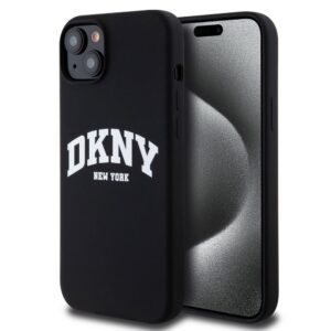 Back panel cover DKNY - DKNY Liquid Silicone Arch Logo MagSafe Case for iPhone 15 Plus Black 