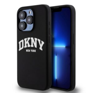 Back panel cover DKNY Apple DKNY Liquid Silicone Arch Logo MagSafe Case for iPhone 15 Pro Black 