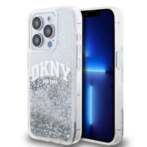 Back panel cover DKNY - DKNY Liquid Glitter Arch Logo Case for iPhone 14 Pro Transparent 