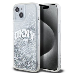 Back panel cover DKNY - DKNY Liquid Glitter Arch Logo Case for iPhone 15 Transparent 