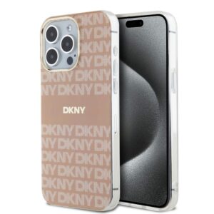 Back panel cover DKNY Apple DKNY PC/TPU Repeat Pattern Tonal Stripe Magsafe Case for iPhone 15 Pro Max Pink 