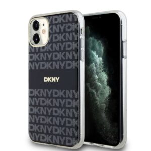 Back panel cover DKNY - DKNY PC/TPU Repeat Pattern Tonal Stripe Magsafe Case for iPhone 11 Black 