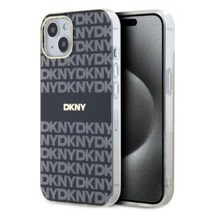 Back panel cover DKNY - DKNY PC/TPU Repeat Pattern Tonal Stripe Magsafe Case for iPhone 15 Black 