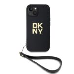 Чехол на заднюю панель DKNY - DKNY PU Leather Stack Logo Wrist Strap Case for iPhone 14 Black 