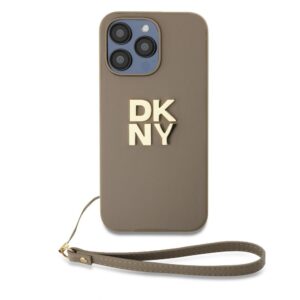 Back panel cover DKNY - DKNY PU Leather Stack Logo Wrist Strap Case for iPhone 14 Pro Max Beige 