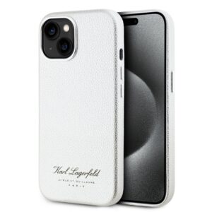 Aizmugurējais vāciņš Karl Lagerfeld - Karl Lagerfeld Grained PU Hotel RSG Case for iPhone 15 Grey 