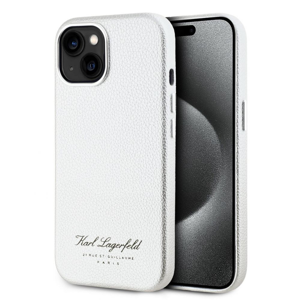 Tagakaaned Karl Lagerfeld - Karl Lagerfeld Grained PU Hotel RSG Case for iPhone 15 Grey