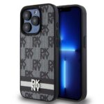Aizmugurējais vāciņš DKNY - DKNY PU Leather Checkered Pattern and Stripe Case for iPhone 13 Pro Max Black 