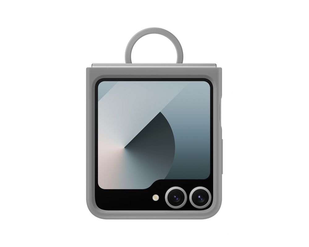 Kaaned - kaaned Samsung - EF-PF741TJE Samsung Silicone Cover with Ring for Galaxy Z Flip 6 Gray