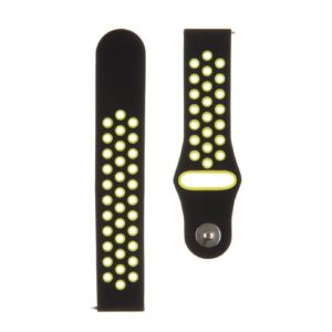 Strap Tactical  20mm Double Silicone Watch Band Black Yellow