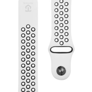 Rihm Tactical  22mm Double Silicone Watch Strap and Watch Band White Black