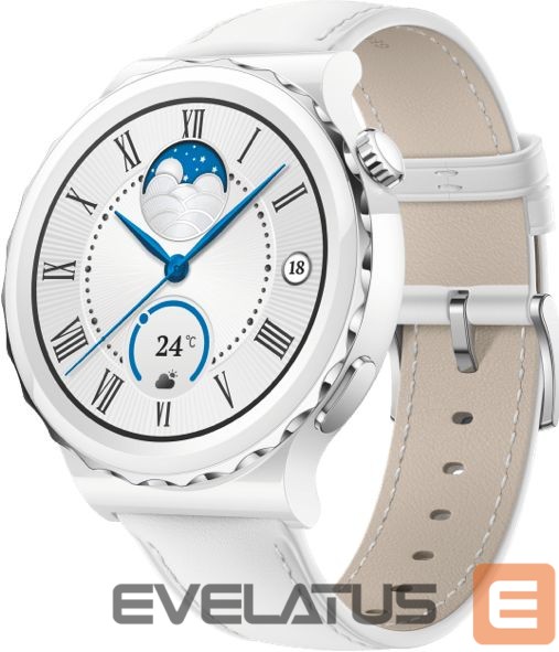 Nutikell Huawei Watch GT 3 Pro 43mm Leather Strap White