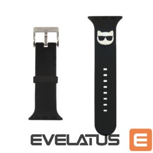 Dirželis Karl Lagerfeld Apple Watch 38/40/41mm Choupette Head Watch Strap Black