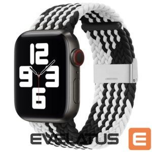 Rihm iLike Apple Watch 38/40/41mm Braided Fabric Strap Black White