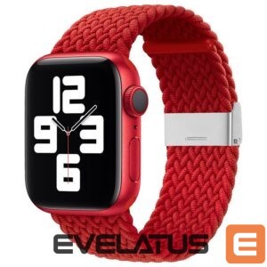 Siksniņa iLike Apple Watch 42/44/45mm Braided Fabric Strap Red