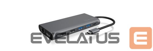 Muud kaubad Raidsonic 12-in-1 USB Type-C dock with PD 100W BOX IB-DK4050-CPD 2xUSB 3.0 Type-A, 2xUSB 2.0 Type-A, 1xUSB 3.0 Type-C, 1xLAN RJ45, 2xHDMI, 1xDisplayPort