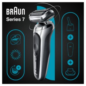 Raseerijad Braun  Shaver 71-S7200cc	 Operating time (max) 50 min, Wet & Dry, Silver/Black 