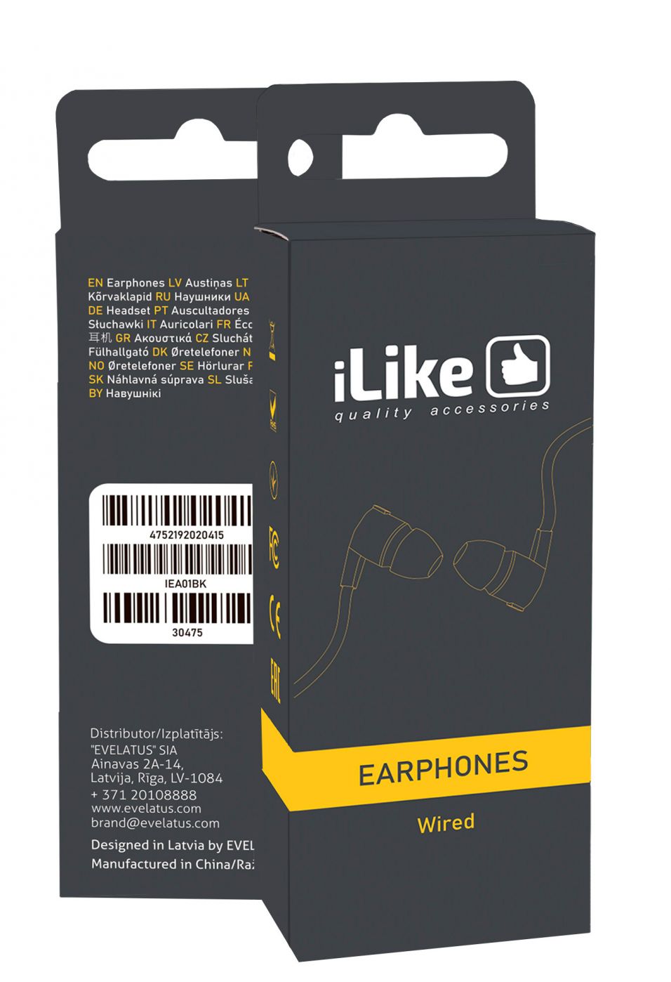 Kõrvaklapid iLike - iLike Earphones IEA01BK 3.5mm Black
