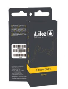 Laidinės ausinės iLike - Earphones IEA01WH 3.5mm White