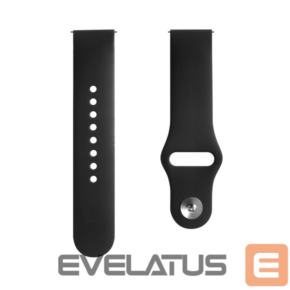 Strap Evelatus Evelatus 20mm Silicone Loop Watch Straps (S/M 110mm) Black