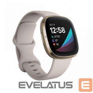 Nutikell Fitbit  Sense Lunar Soft Gold Stainless Steel White