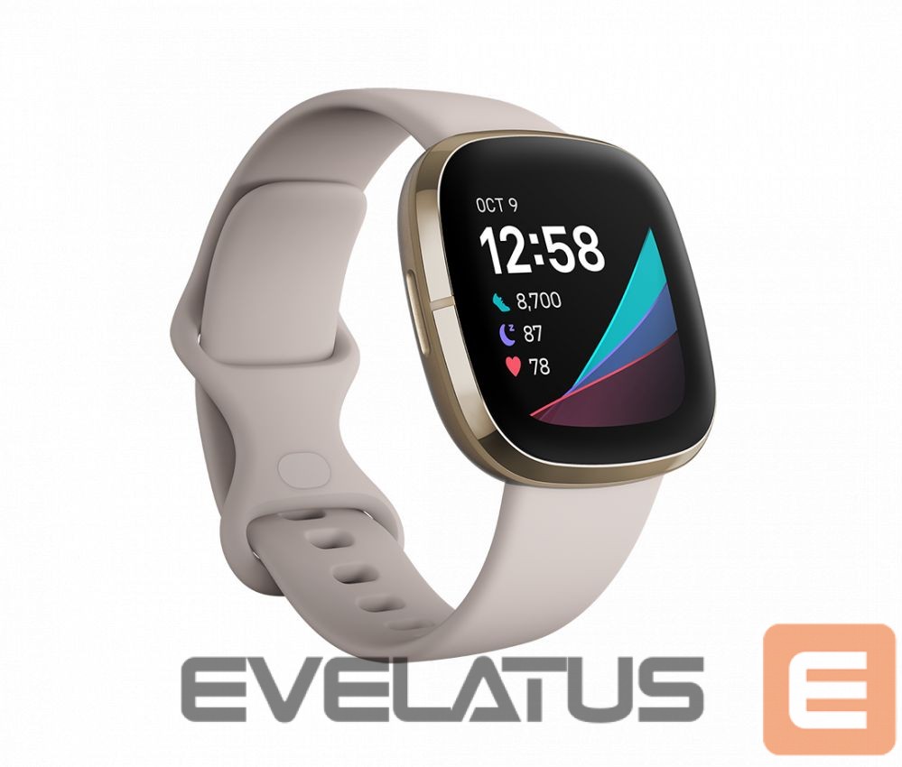 Nutikell Fitbit Sense Lunar Soft Gold Stainless Steel White