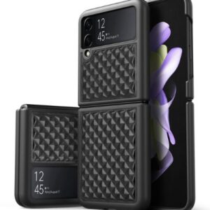 Back panel cover Dux Ducis Samsung Galaxy Z Flip 4 leather case Venice Black