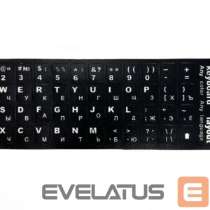 Keyboard stickers iLike  Keyboard Stickers ENG white / RUS white Qwerty Black