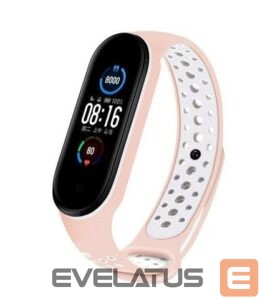 Siksniņa iLike  Silicone Wristband Strap for Xiaomi Mi Band 5 Dots Pink White