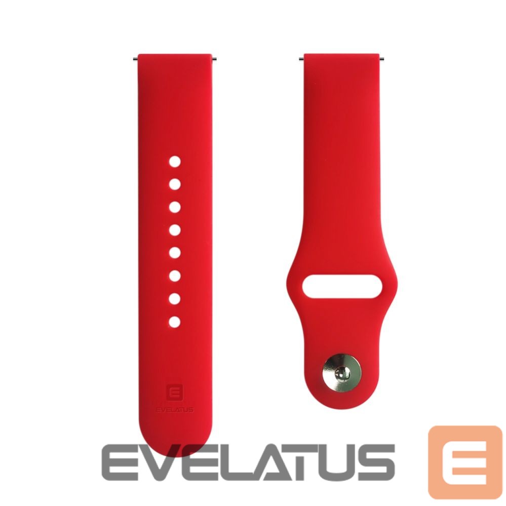 Strap Evelatus Evelatus Watch 22mm Silicone Loop Watch Straps (130mm M/L) Red