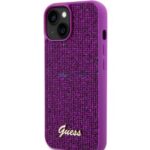 Tagakaaned Guess Apple iPhone 15 Sequin Script Logo Case Magenta