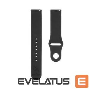 Strap Connect  20mm Silicone Loop Watch Strap (130mm M/L) Black