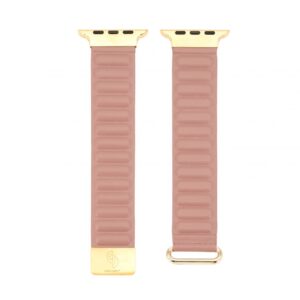 Siksniņa Connect  Watch 42/44/45mm cortical back buckle magnetic suction Watch Straps Rose pink